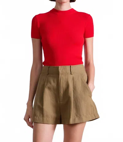 Apiece Apart Ciao Ribbed Tee In Red