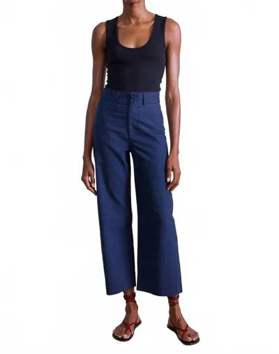 Apiece Apart Classic Merida High Waist Pants In Navy In Blue