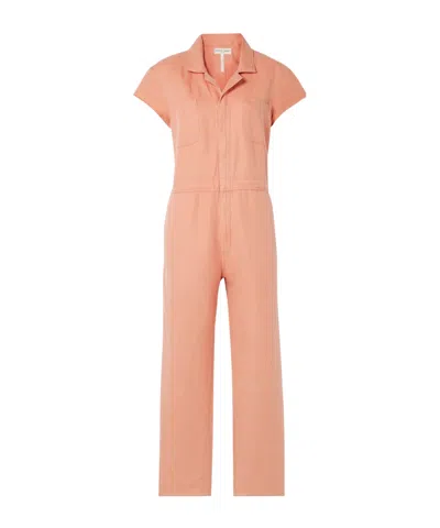 Apiece Apart Cotton And Linen-blend Twill Jumpsuit In Multi