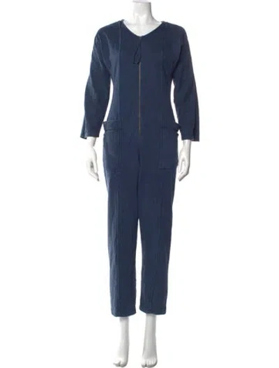 Pre-owned Apiece Apart Crew Neck Jumpsuit In Blue