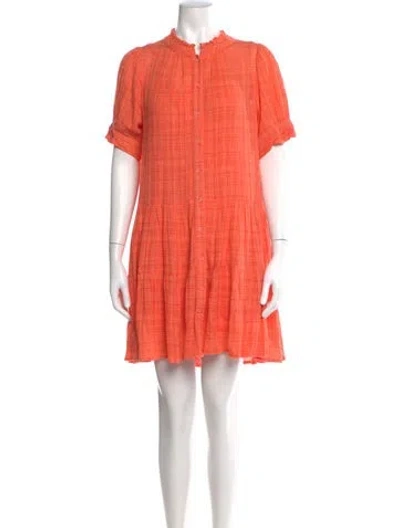 Pre-owned Apiece Apart Crew Neck Knee-length Dress In Orange