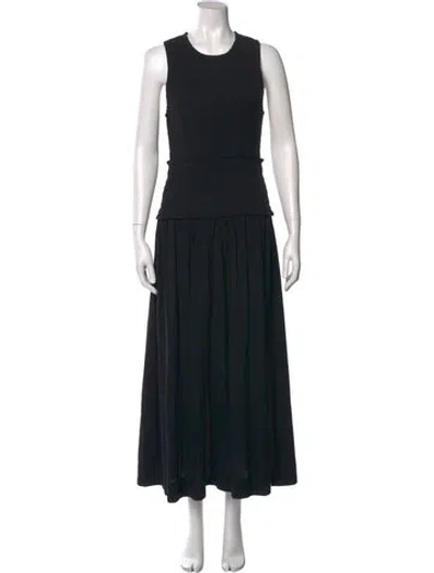 Pre-owned Apiece Apart Crew Neck Long Dress In Black