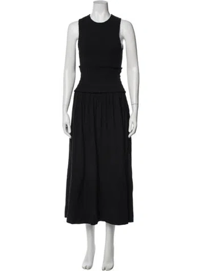 Pre-owned Apiece Apart Crew Neck Long Dress In Black