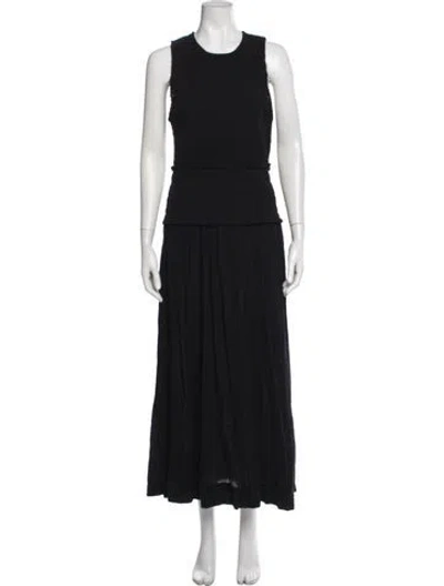 Pre-owned Apiece Apart Crew Neck Long Dress In Black