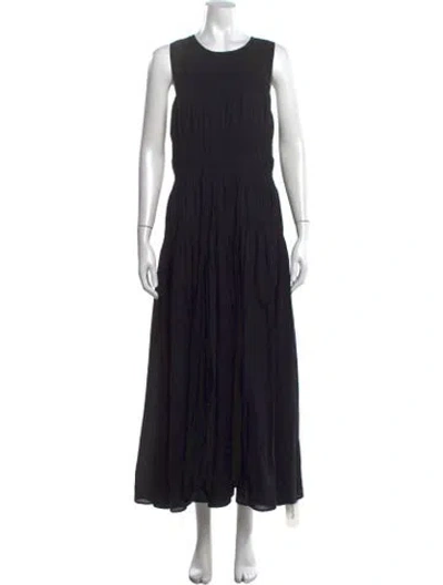 Pre-owned Apiece Apart Crew Neck Long Dress In Black