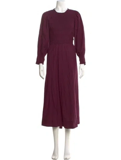 Pre-owned Apiece Apart Crew Neck Long Dress In Burgundy