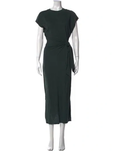 Pre-owned Apiece Apart Crew Neck Long Dress In Green
