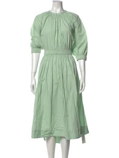 Pre-owned Apiece Apart Crew Neck Long Dress In Green