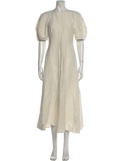 Pre-owned Apiece Apart Crew Neck Long Dress In Neutral