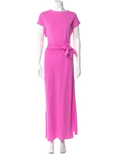 Pre-owned Apiece Apart Crew Neck Long Dress In Pink