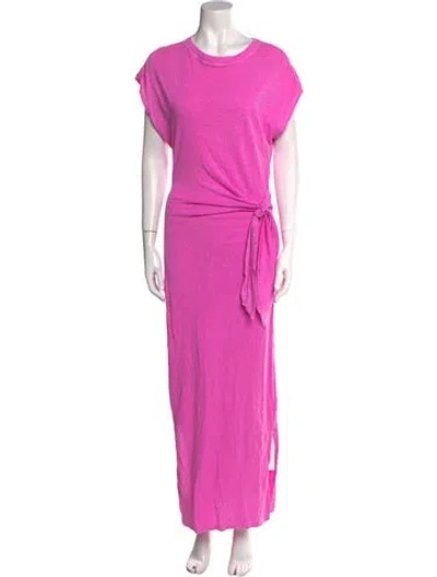 Pre-owned Apiece Apart Crew Neck Long Dress In Pink