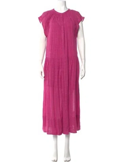 Pre-owned Apiece Apart Crew Neck Long Dress In Pink