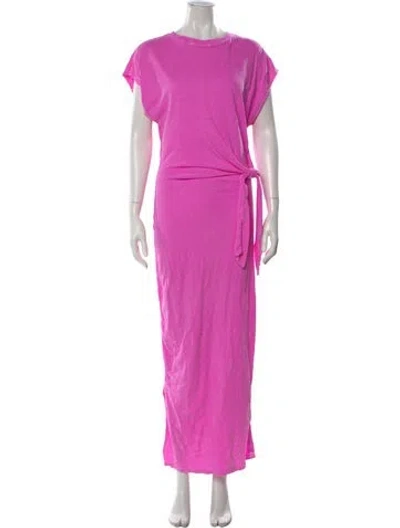 Pre-owned Apiece Apart Crew Neck Long Dress In Pink