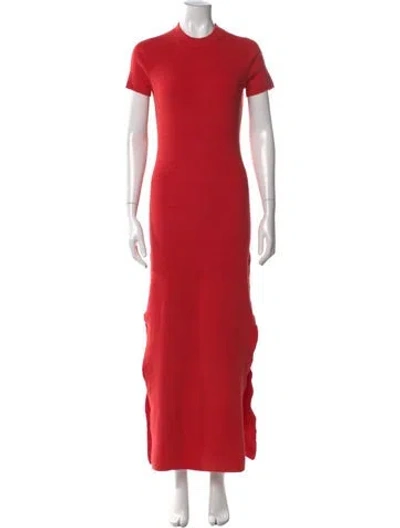 Pre-owned Apiece Apart Crew Neck Long Dress In Red