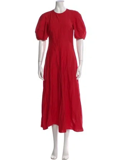 Pre-owned Apiece Apart Crew Neck Long Dress In Red