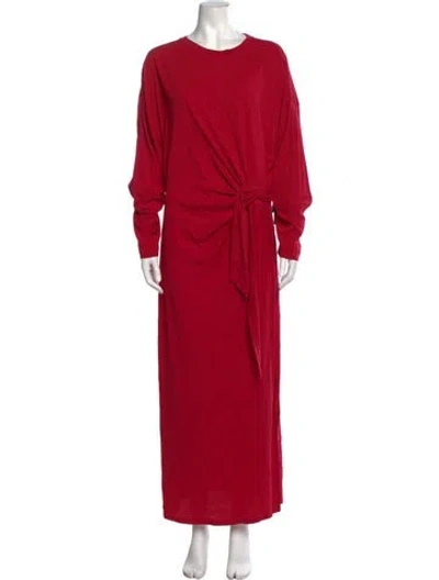 Pre-owned Apiece Apart Crew Neck Long Dress In Red