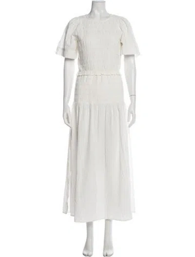 Pre-owned Apiece Apart Crew Neck Long Dress In White