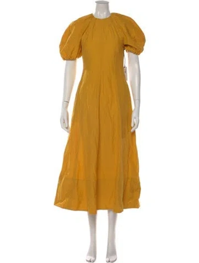 Pre-owned Apiece Apart Crew Neck Long Dress In Yellow