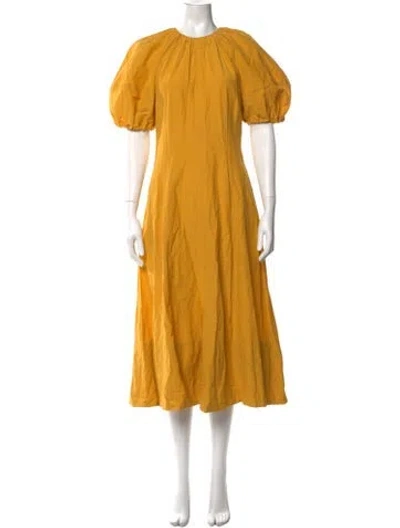 Pre-owned Apiece Apart Crew Neck Long Dress In Yellow