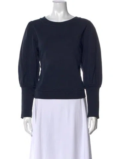 Pre-owned Apiece Apart Crew Neck Long Sleeve Sweatshirt In Blue