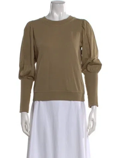 Pre-owned Apiece Apart Crew Neck Long Sleeve Sweatshirt In Green