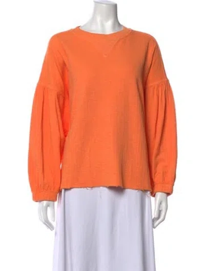 Pre-owned Apiece Apart Crew Neck Long Sleeve Sweatshirt In Orange
