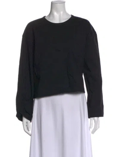 Pre-owned Apiece Apart Crew Neck Long Sleeve Top In Black
