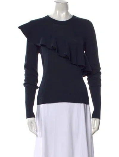 Pre-owned Apiece Apart Crew Neck Long Sleeve Top In Blue