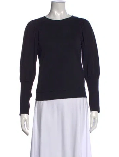 Pre-owned Apiece Apart Crew Neck Long Sleeve Top In Blue
