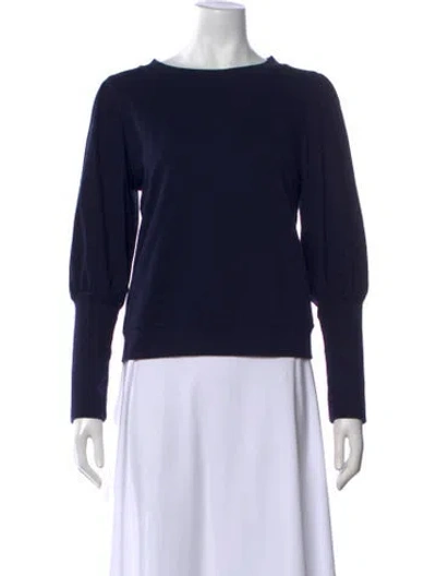 Pre-owned Apiece Apart Crew Neck Long Sleeve Top In Blue