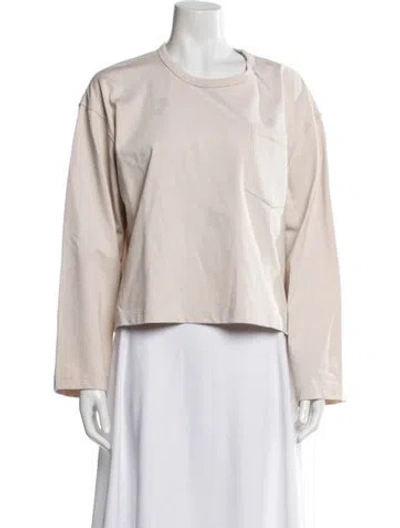Pre-owned Apiece Apart Crew Neck Long Sleeve Top In Neutral