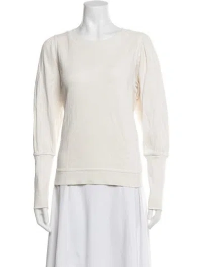 Pre-owned Apiece Apart Crew Neck Long Sleeve Top In White