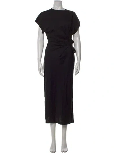 Pre-owned Apiece Apart Crew Neck Midi Length Dress In Black