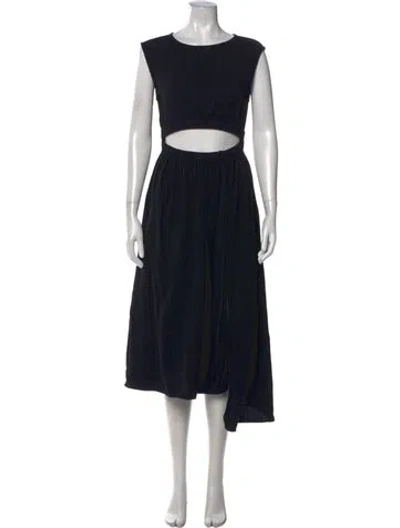 Pre-owned Apiece Apart Crew Neck Midi Length Dress In Black