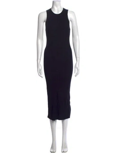 Pre-owned Apiece Apart Crew Neck Midi Length Dress In Black