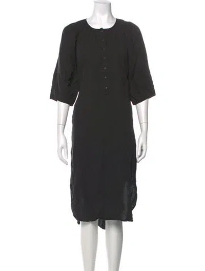 Pre-owned Apiece Apart Crew Neck Midi Length Dress In Black