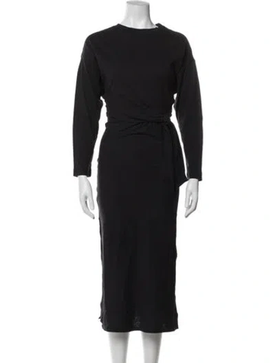 Pre-owned Apiece Apart Crew Neck Midi Length Dress In Blue