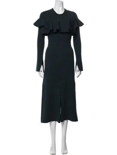 Pre-owned Apiece Apart Crew Neck Midi Length Dress In Green