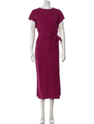 Pre-owned Apiece Apart Crew Neck Midi Length Dress In Purple