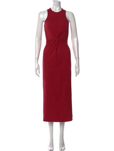 Pre-owned Apiece Apart Crew Neck Midi Length Dress In Red