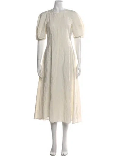 Pre-owned Apiece Apart Crew Neck Midi Length Dress In White