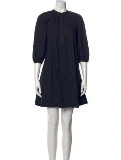 Pre-owned Apiece Apart Crew Neck Mini Dress In Black
