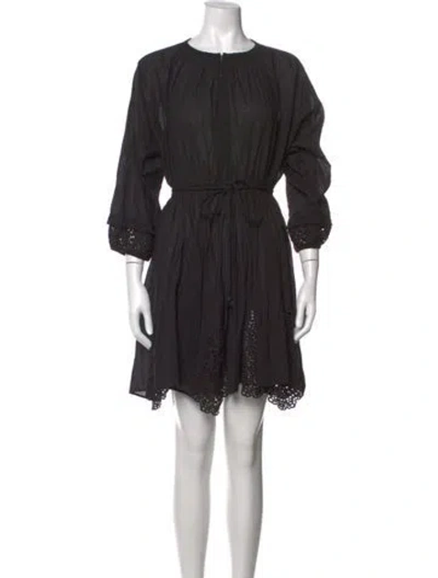 Pre-owned Apiece Apart Crew Neck Mini Dress In Black