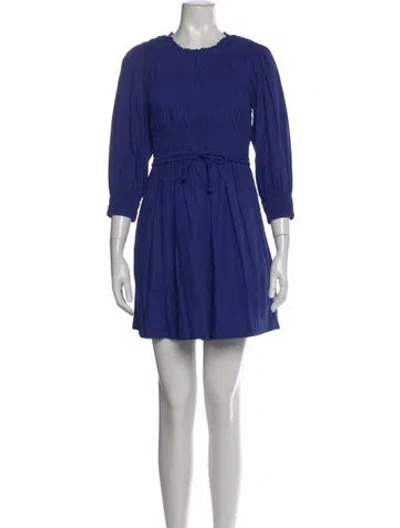 Pre-owned Apiece Apart Crew Neck Mini Dress In Blue