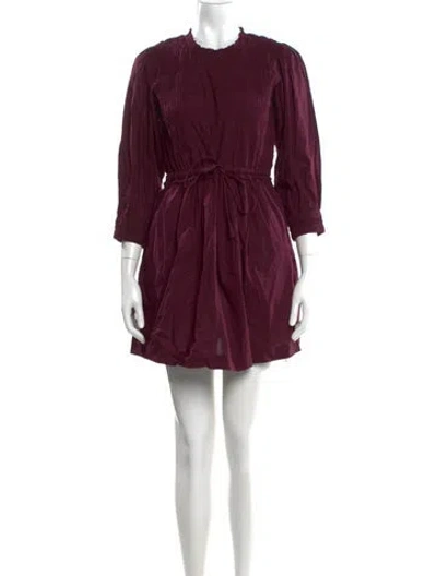 Pre-owned Apiece Apart Crew Neck Mini Dress In Burgundy