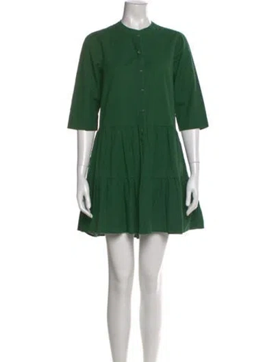 Pre-owned Apiece Apart Crew Neck Mini Dress In Green