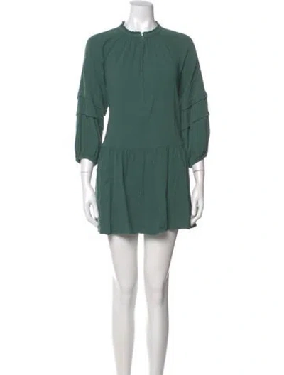 Pre-owned Apiece Apart Crew Neck Mini Dress In Green