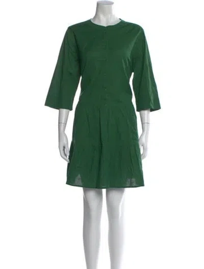 Pre-owned Apiece Apart Crew Neck Mini Dress In Green