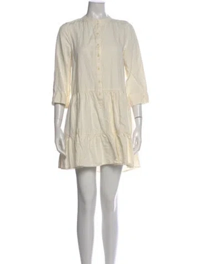 Pre-owned Apiece Apart Crew Neck Mini Dress In Neutral