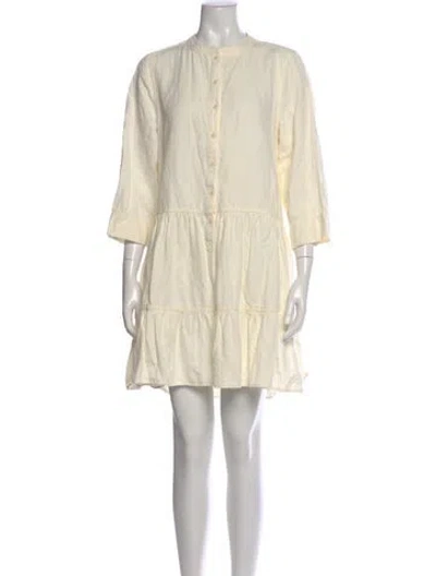 Pre-owned Apiece Apart Crew Neck Mini Dress In Neutral